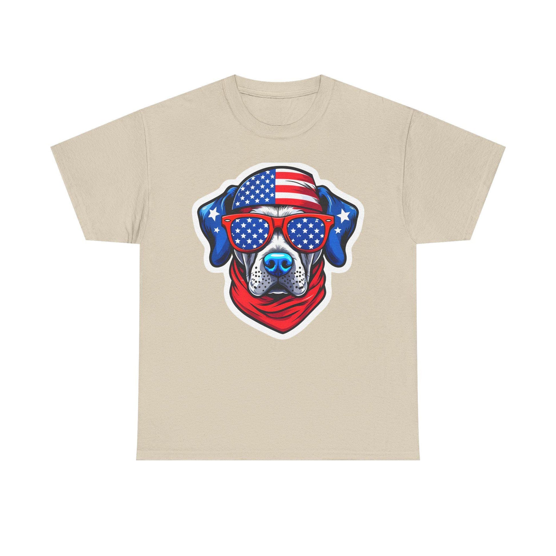 Patriotic Dog Tee - Unisex Heavy Cotton T-Shirt, Funny Pet Lover Gift, Summer BBQ, Independence Day Outfit, Dog Lover Apparel