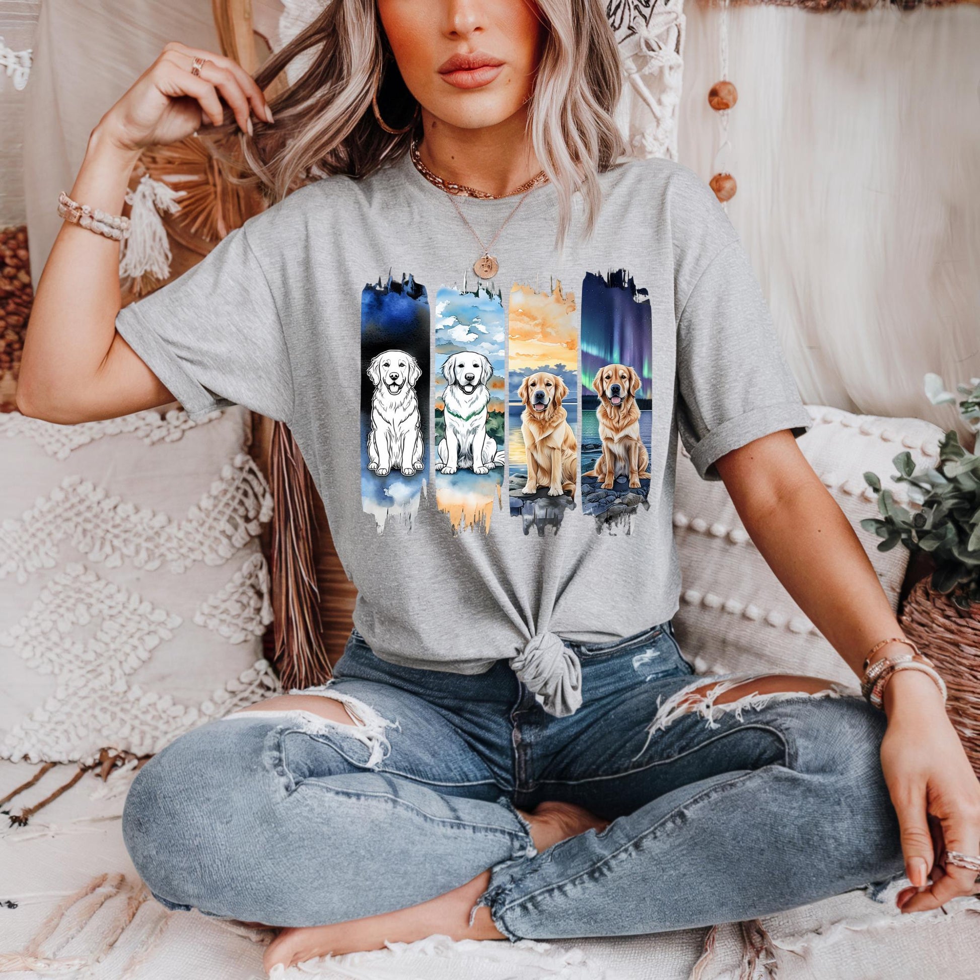 Cute Dog Lover Unisex Heavy Cotton Tee, Gift for Dog Owners, Pet-Theme Shirt, Animal Lover Apparel, Birthday gift, Golden Retriever Tee