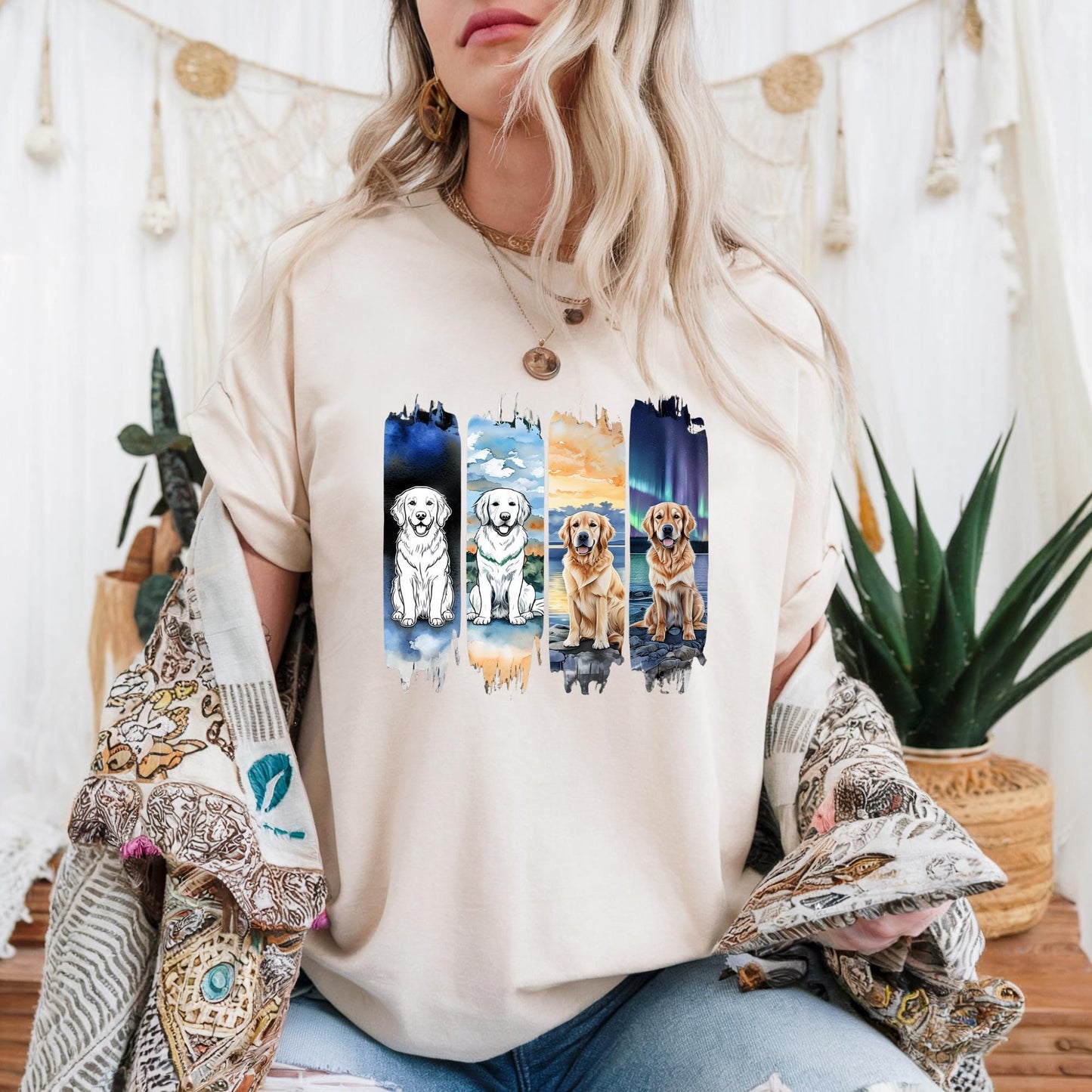 Cute Dog Lover Unisex Heavy Cotton Tee, Gift for Dog Owners, Pet-Theme Shirt, Animal Lover Apparel, Birthday gift, Golden Retriever Tee