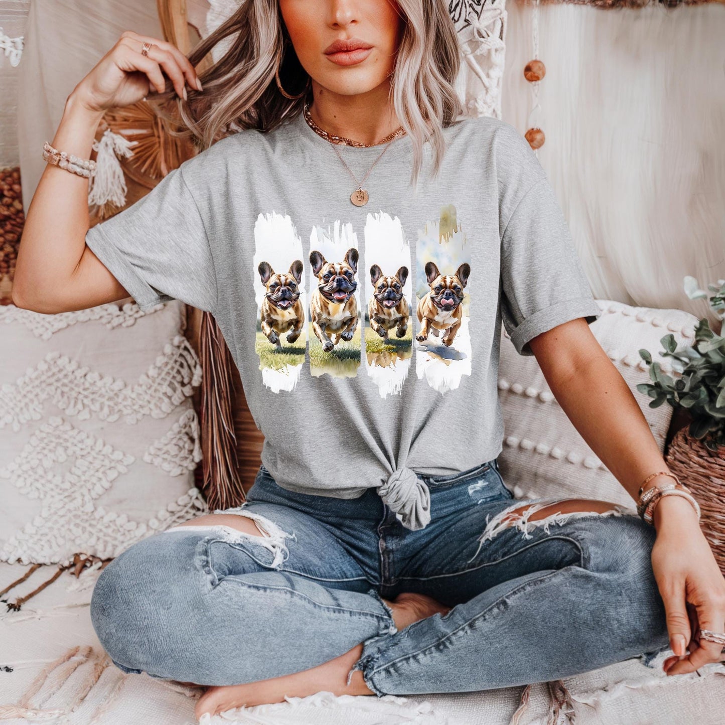 French Bulldog Lovers T Shirt Cute Dog Graphic Tee Pet Lover Gift Animal Lovers Apparel Casual Fashion Top For Men Women Unisex