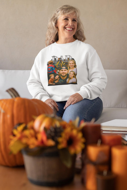 Dad Life Crewneck Sweatshirt, Cozy Pullover for Dads, Funny Sweatshirt, Family Gift, Casual Wear, Perfect for Any Occasion