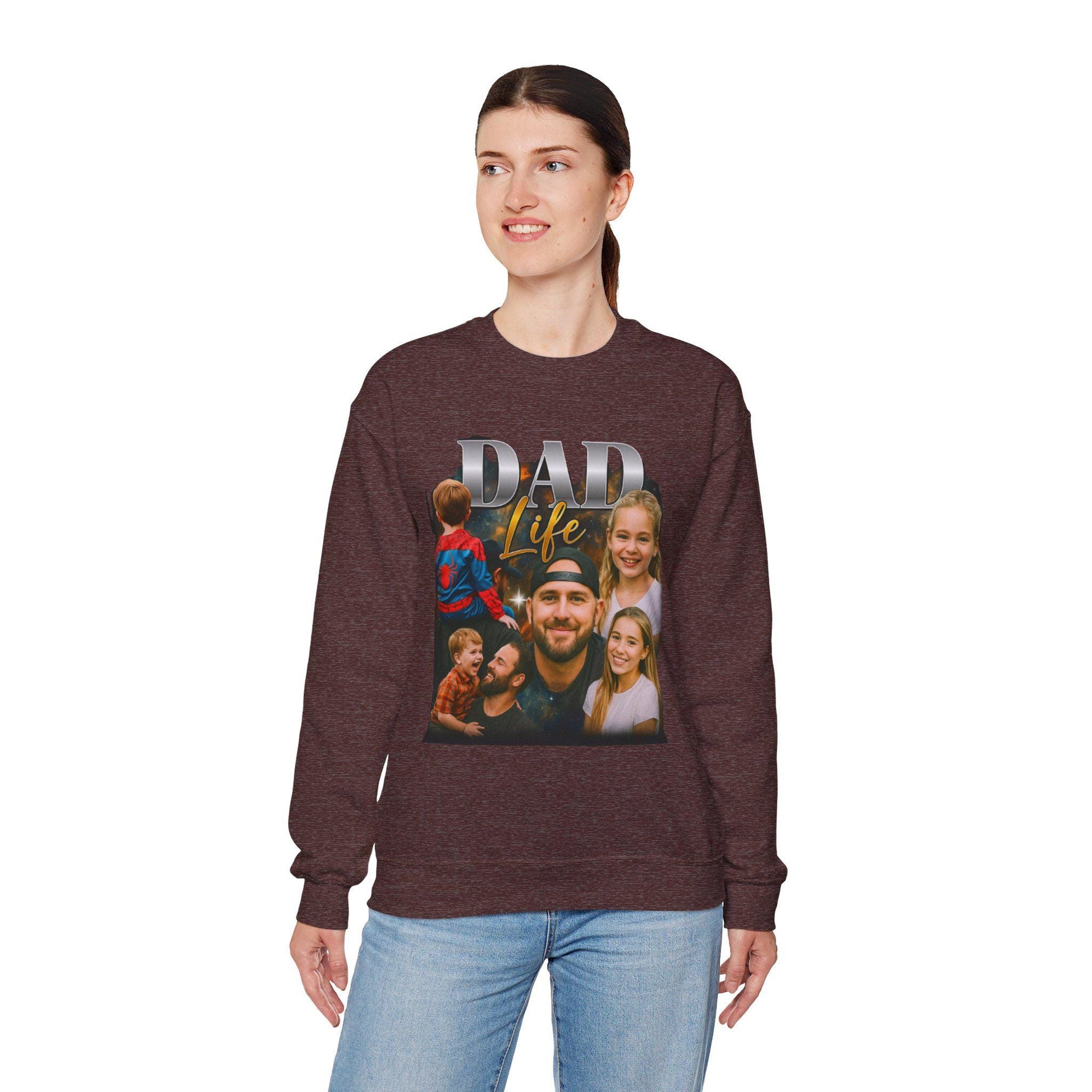 Dad Life Crewneck Sweatshirt, Cozy Pullover for Dads, Funny Sweatshirt, Family Gift, Casual Wear, Perfect for Any Occasion