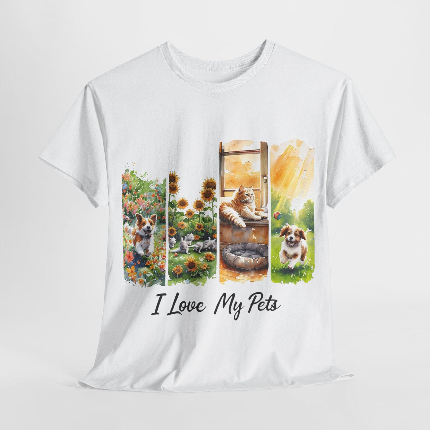 Unisex Heavy Cotton Tee with 'I Love My Pets' Design - Perfect Gift for Pet Lovers, Casual Wear, Animal Lovers, Gift for Friends, [...]