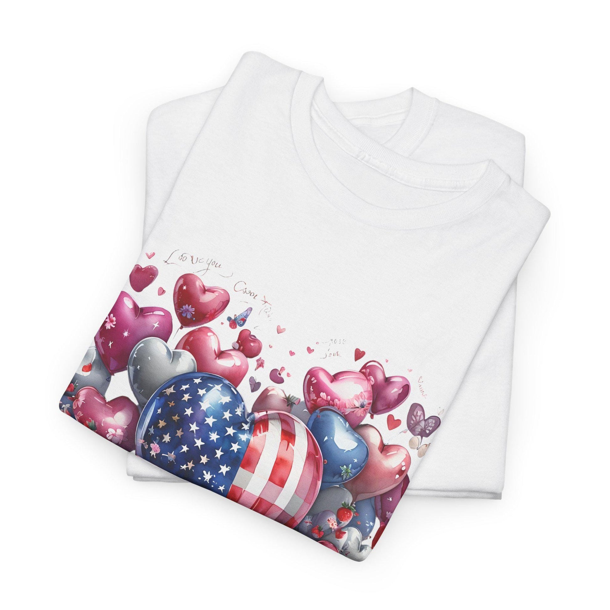 Love Heart Balloons and Fruit Tee, Cute Valentine's Day Shirt, Amore T-Shirt, Romantic Italian Tee, Heart Shape Balloons Shirt, Love Letter