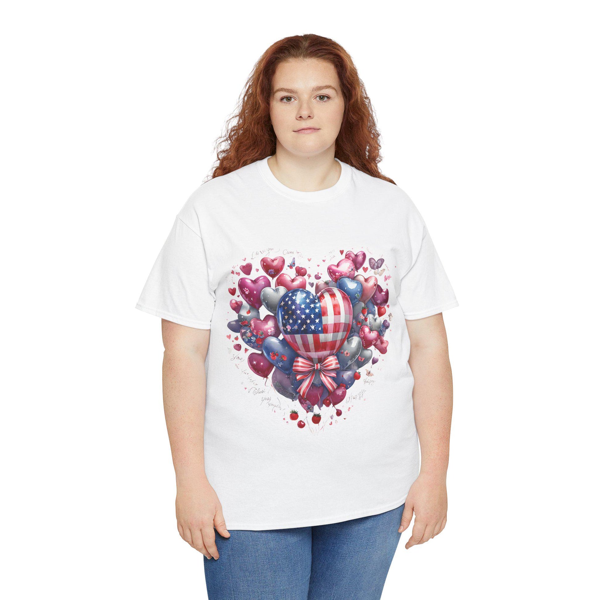 Love Heart Balloons and Fruit Tee, Cute Valentine's Day Shirt, Amore T-Shirt, Romantic Italian Tee, Heart Shape Balloons Shirt, Love Letter