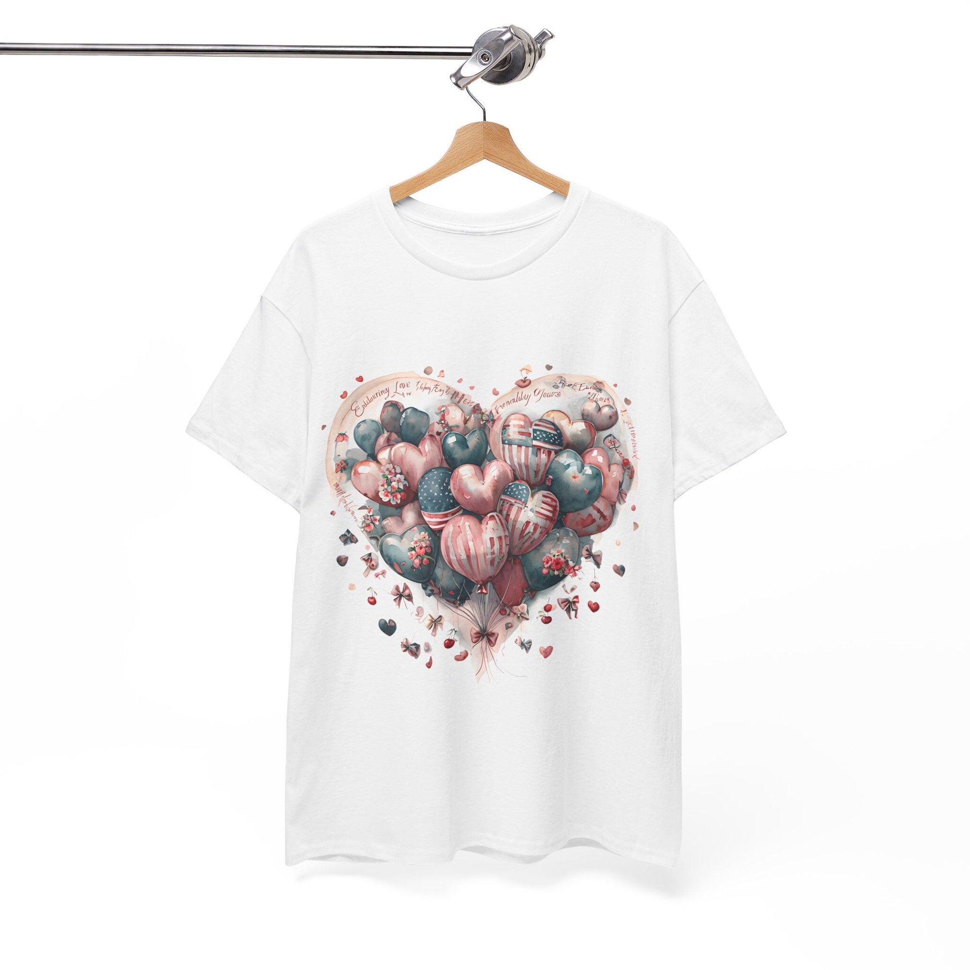 Heart Balloon Unisex Tee, Cute Graphic Tee, Valentine's Day Gift, Romantic Shirt, Casual Wear, Love-Themed Apparel