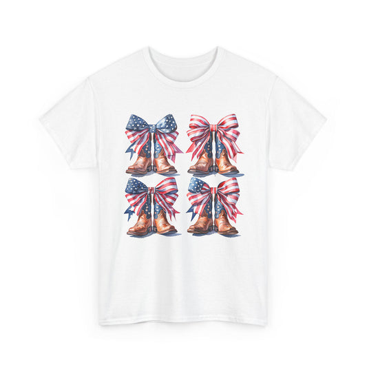 Patriotic Country Boots Tee, Summer BBQ Shirt, Independence Day Outfit, Casual Everyday Wear, Memorial Day Fashion