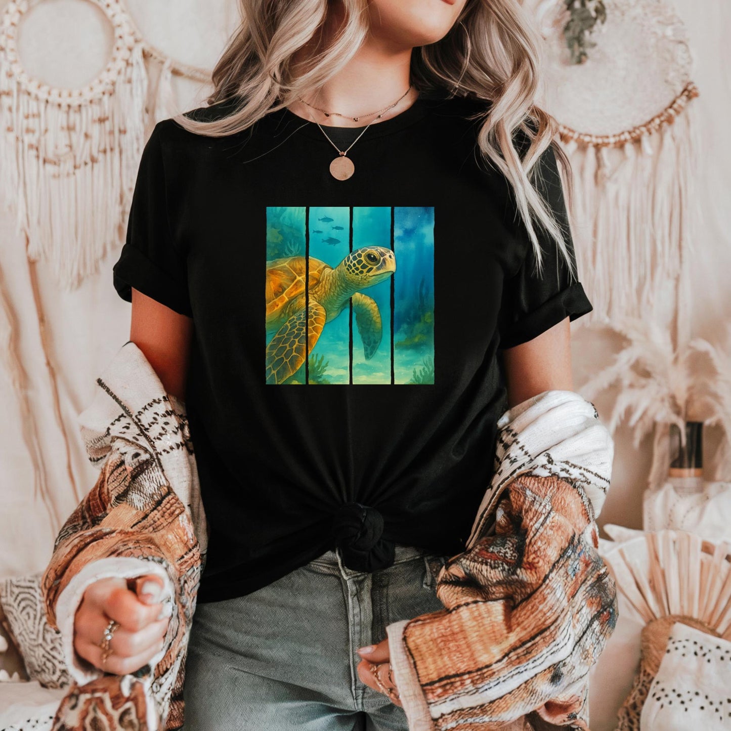 Sea Turtle Unisex Heavy Cotton Tee, Ocean Lover Gift, Eco-Friendly T-Shirt, Sea Life Apparel, Beach Vacation Outfit, Gift for Turtle Lovers