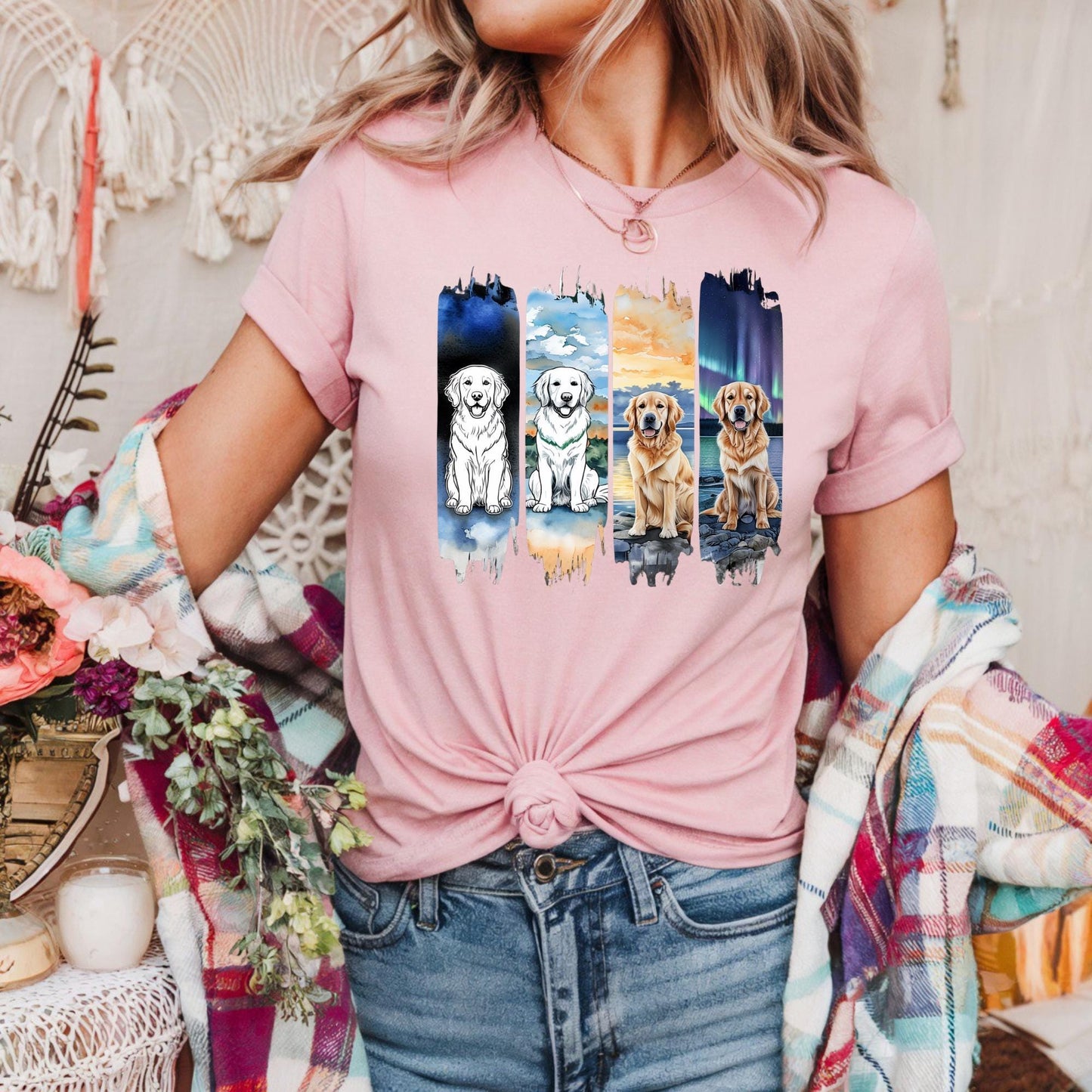 Cute Dog Lover Unisex Heavy Cotton Tee, Gift for Dog Owners, Pet-Theme Shirt, Animal Lover Apparel, Birthday gift, Golden Retriever Tee