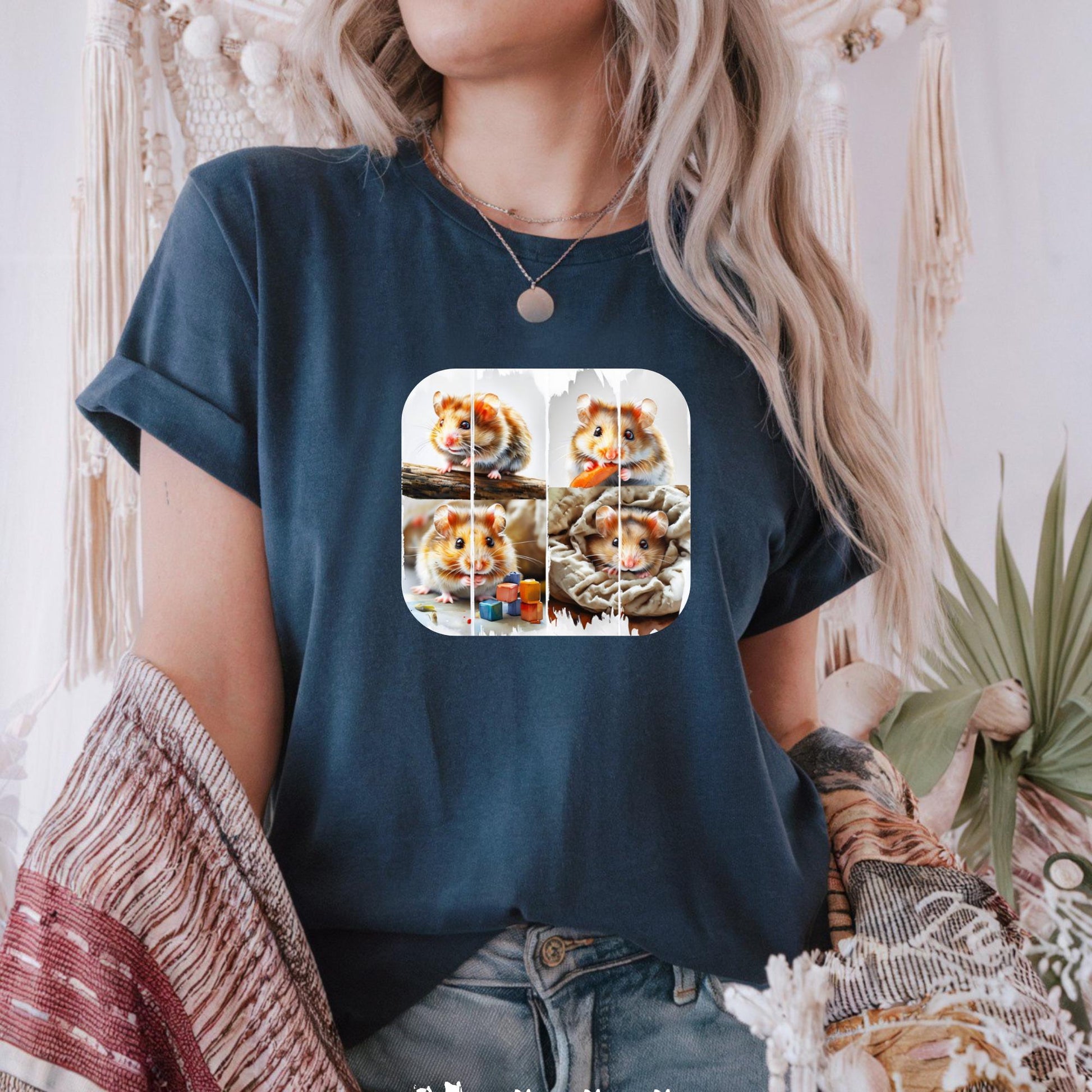 Cute Hamster Art Unisex Heavy Cotton Tee, Pet Lover Gift, Animal Tee, Casual Wear, Funny Animal T-Shirt, Rodent Pet T-Shirt