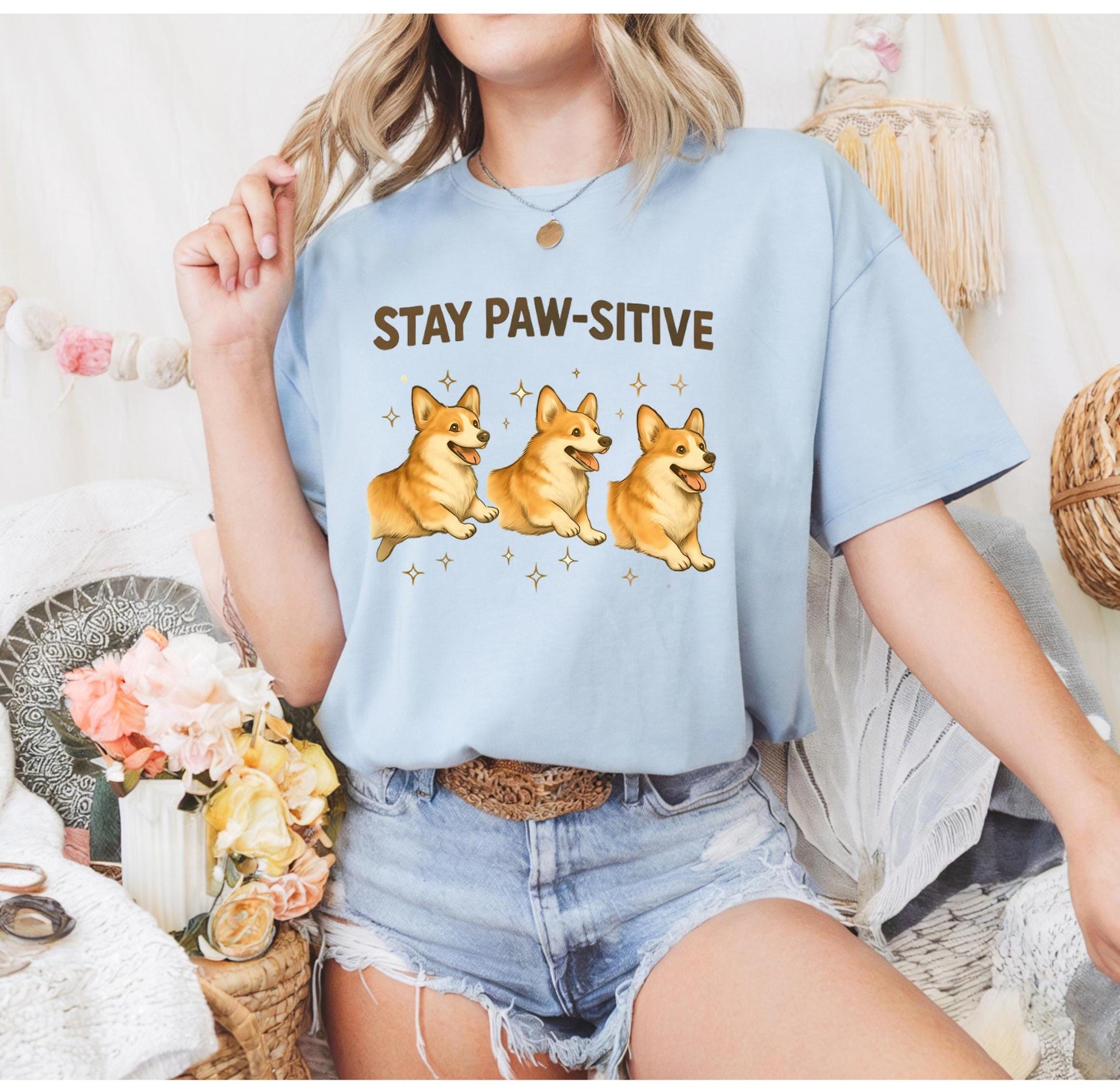 Stay Paw Sitive Unisex Cotton T Shirt Cute Dog Lover Tee Casual Humor Pet Apparel Positive Vibe Top Birthday Gift For Men Women