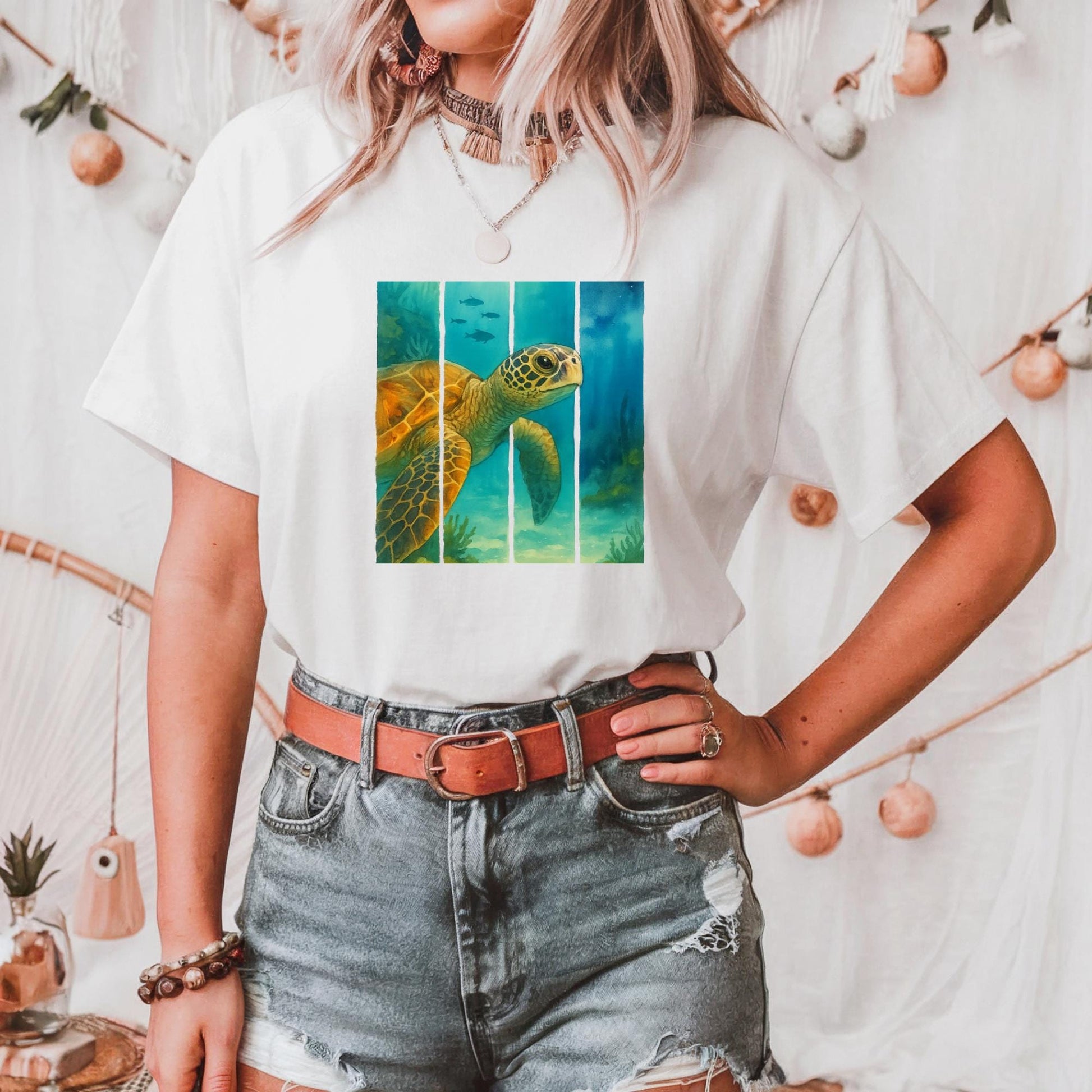 Sea Turtle Unisex Heavy Cotton Tee, Ocean Lover Gift, Eco-Friendly T-Shirt, Sea Life Apparel, Beach Vacation Outfit, Gift for Turtle Lovers