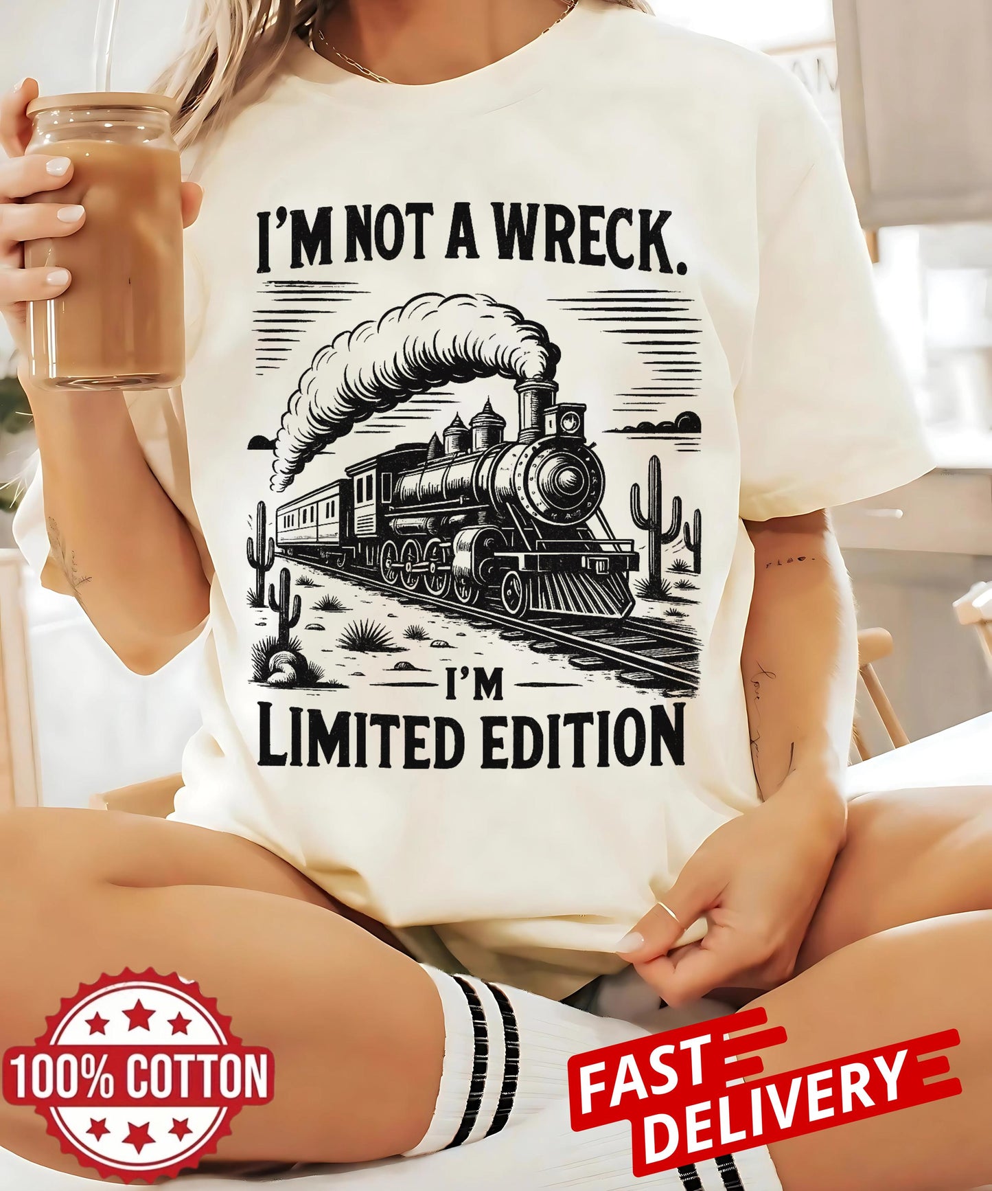 Funny Train T Shirt Im Not A Wreck Im Limited Edition Vintage Retro Unisex Tee Railroad Lovers Gift Idea Casual Humor Graphic Top