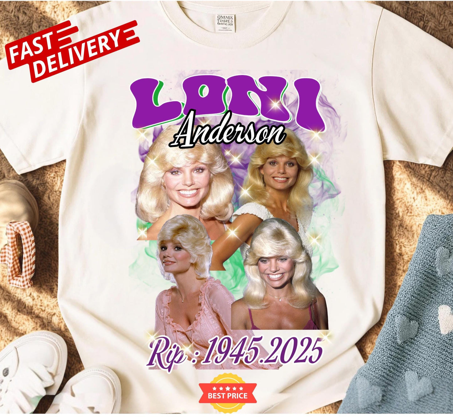 Vintage Loni Anderson RIP 1945–2025 Tribute Tee | WKRP in Cincinnati Retro Bootleg Shirt | Celebrity T‑Shirt Memorial 80s Style