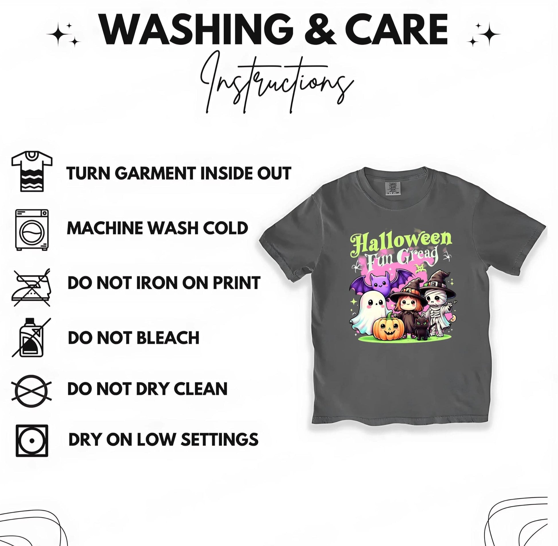 Comfort Colors Halloween Shirt,Halloween Fun Gread Shirt, Cute Ghost Bat Witch Mummy Cat Pumpkin Tee, Spooky Season Graphic Top