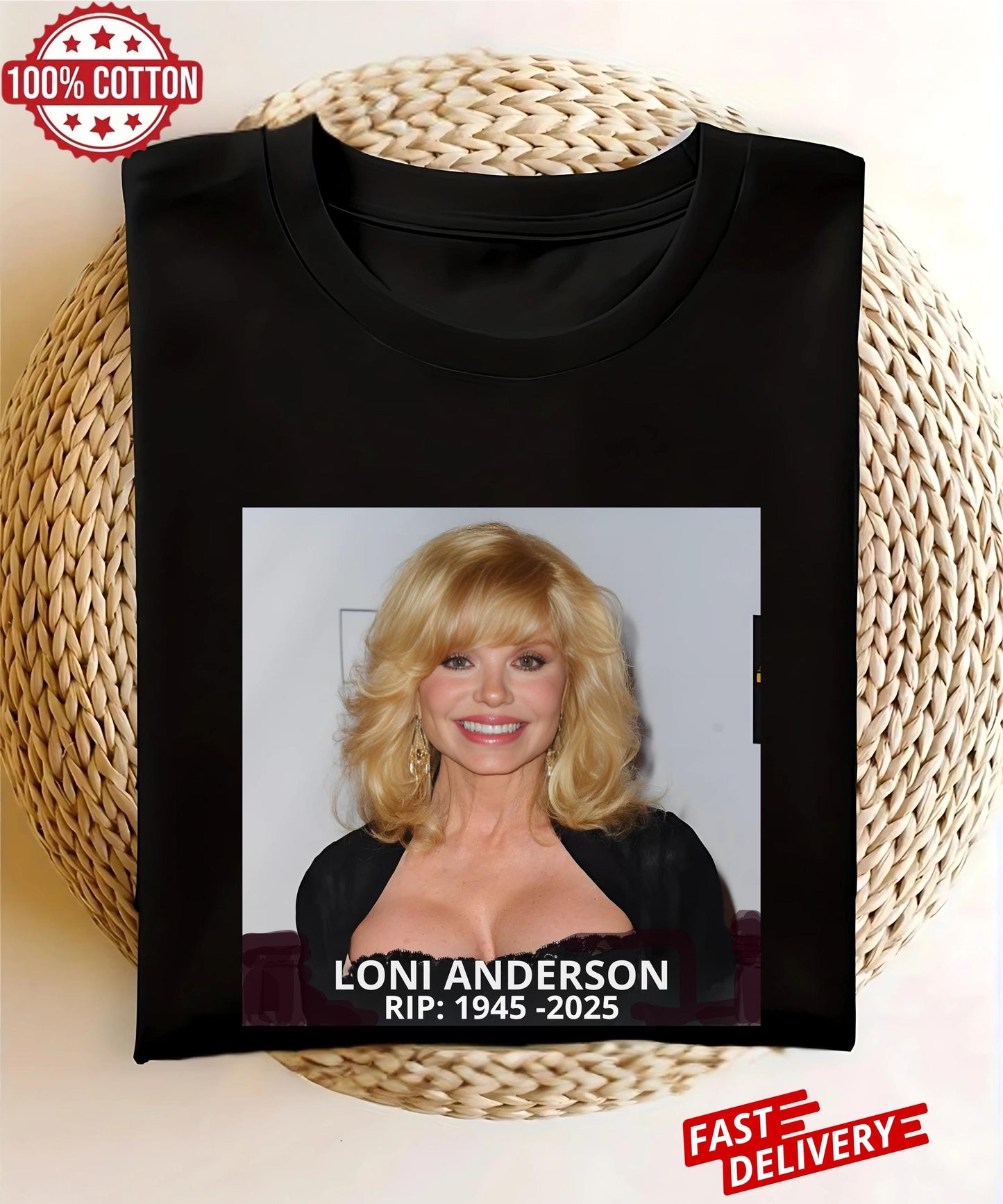 Vintage Loni Anderson RIP 1945 2025 Tribute Tee Retro 80s WKRP inial TShirt Cincinnati Bootleg Shirt Celebrity Memor