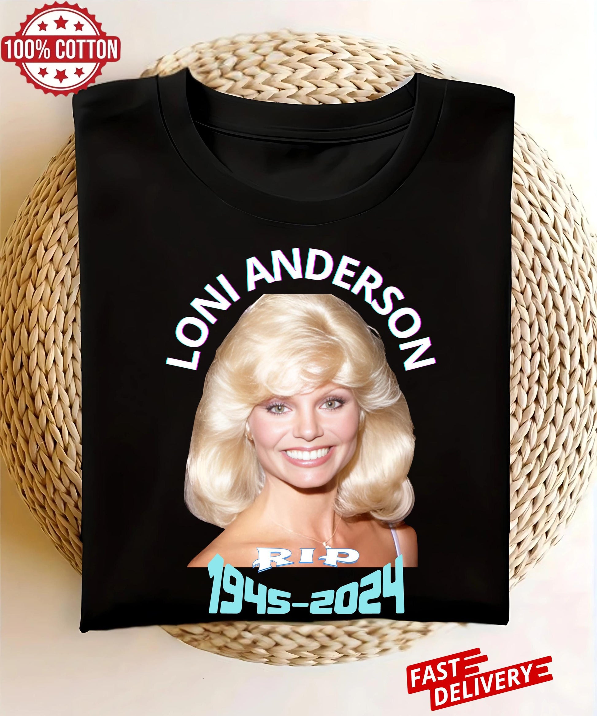 Vintage Loni Anderson RIP 1945–2025 Tribute Tee | Retro 80s WKRP in Cincinnati Bootleg Shirt | Celebrity Memorial T‑Shirt