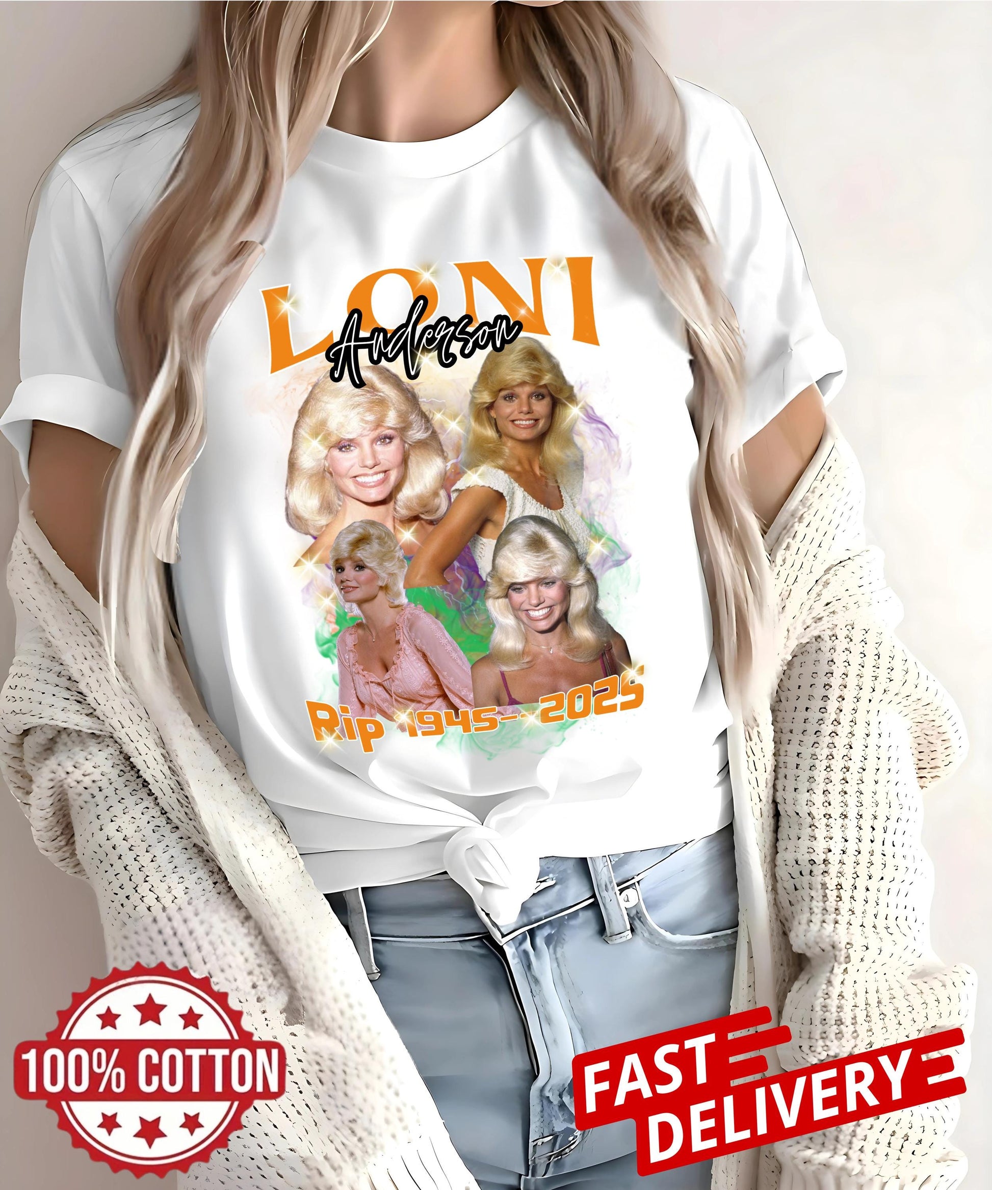 Vintage shirt Loni Anderson RIP 1945–2025 Tribute Tee | Celebrity Tribute Bootleg Shirt | WKRP in Retro Cincinnati 80s Memorial T‑Shirt