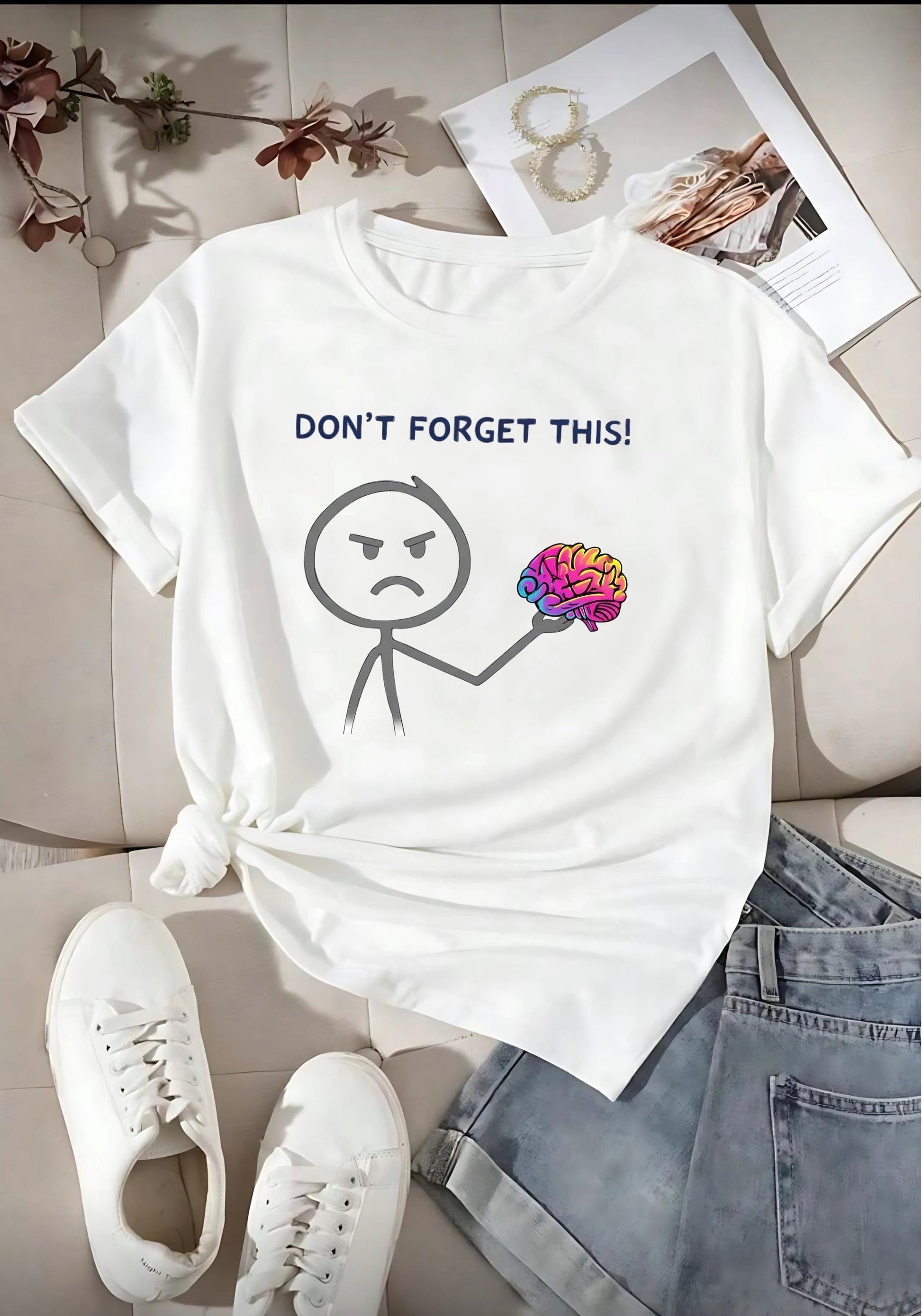 Funny Brain T Shirt Unisex Psychology Graphic Tee Mental Health Awareness Top Red Stick Figure Shirt Gift For Therapist Men And Women Casual