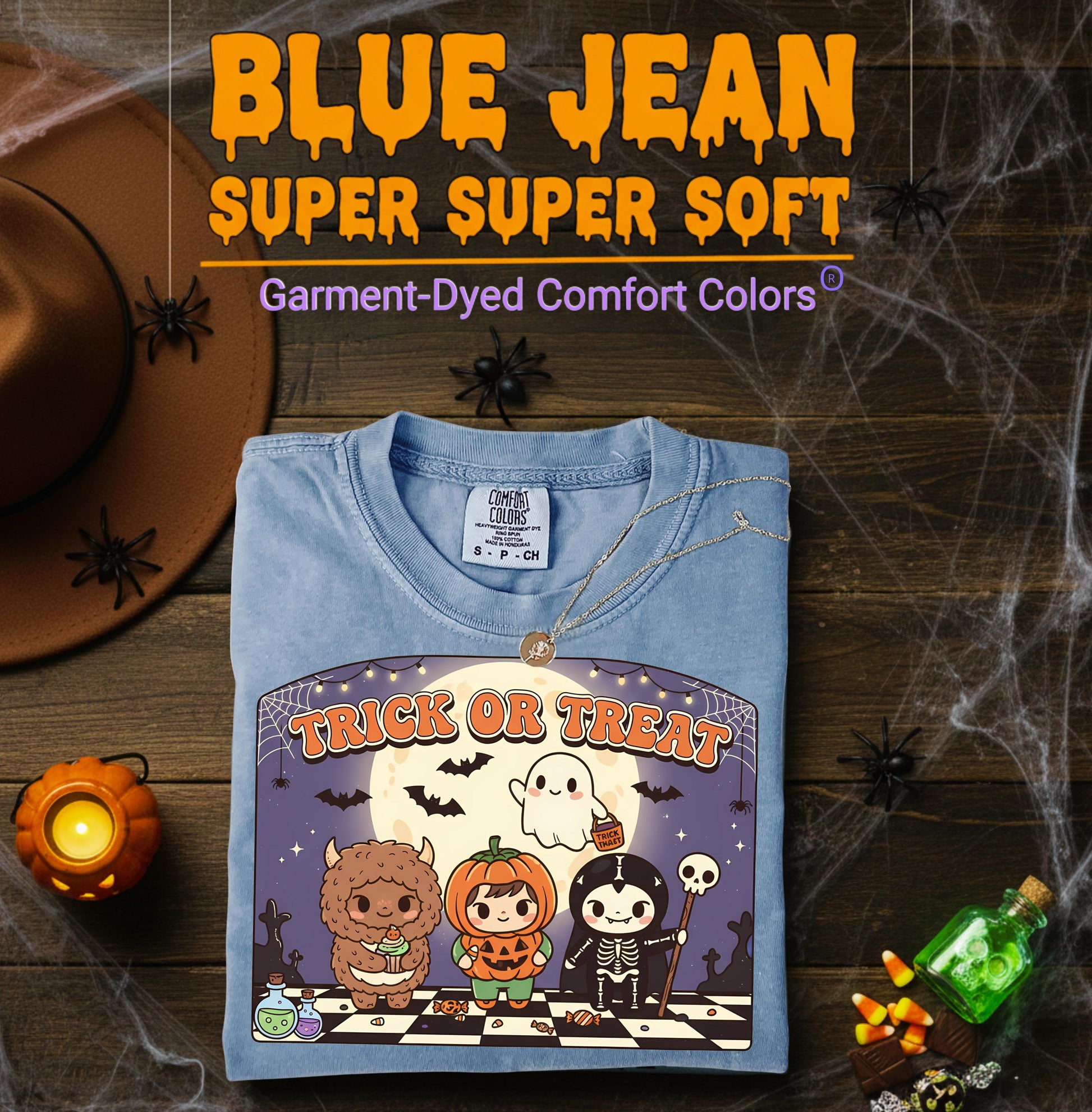 Labubu Bunny Trick Or Treat T Shirt Cute Kawaii Halloween Graphic Tee Pumpkin Ghost Skeleton Monster Unisex Funny Spooky Shirt Gift