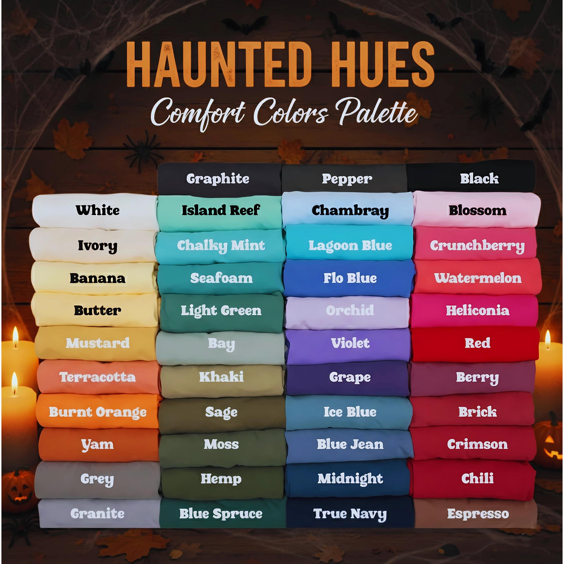 Comfort Colors Halloween T Shirt Espresso Brown Garment Dyed Graphic Tee Ghost Pumpkin Witch Cat Stamps Skeleton Haunted House Unisex Gift