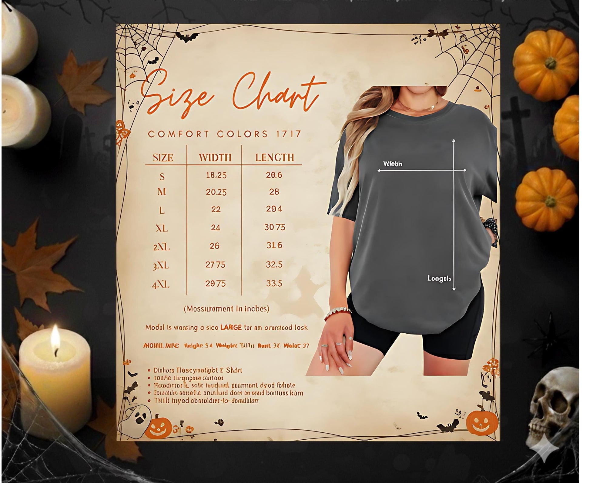 Comfort Colors Halloween TShirt Pumpkin Orange Graphic Tee Spooky Stamps Bat Zombie Witch Haunted House Ghost Cat Potion Skeleton Gift Shirt