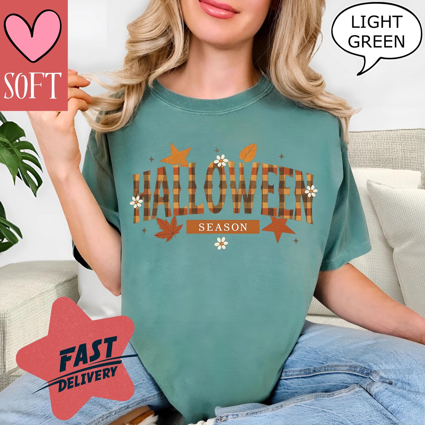 Comfort Colors® Halloween Celebration Shirt Retro Vintage Fall Tee Autumn Graphic T-Shirt Spooky Season Outfit for October Parties