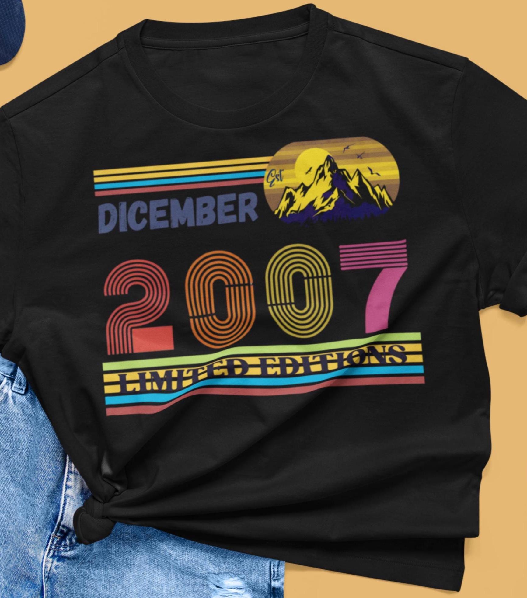 2007 Birthday T-Shirt – 18th Birthday Gift – Born in June 2007 Tee – Vintage Style Unisex Shirt