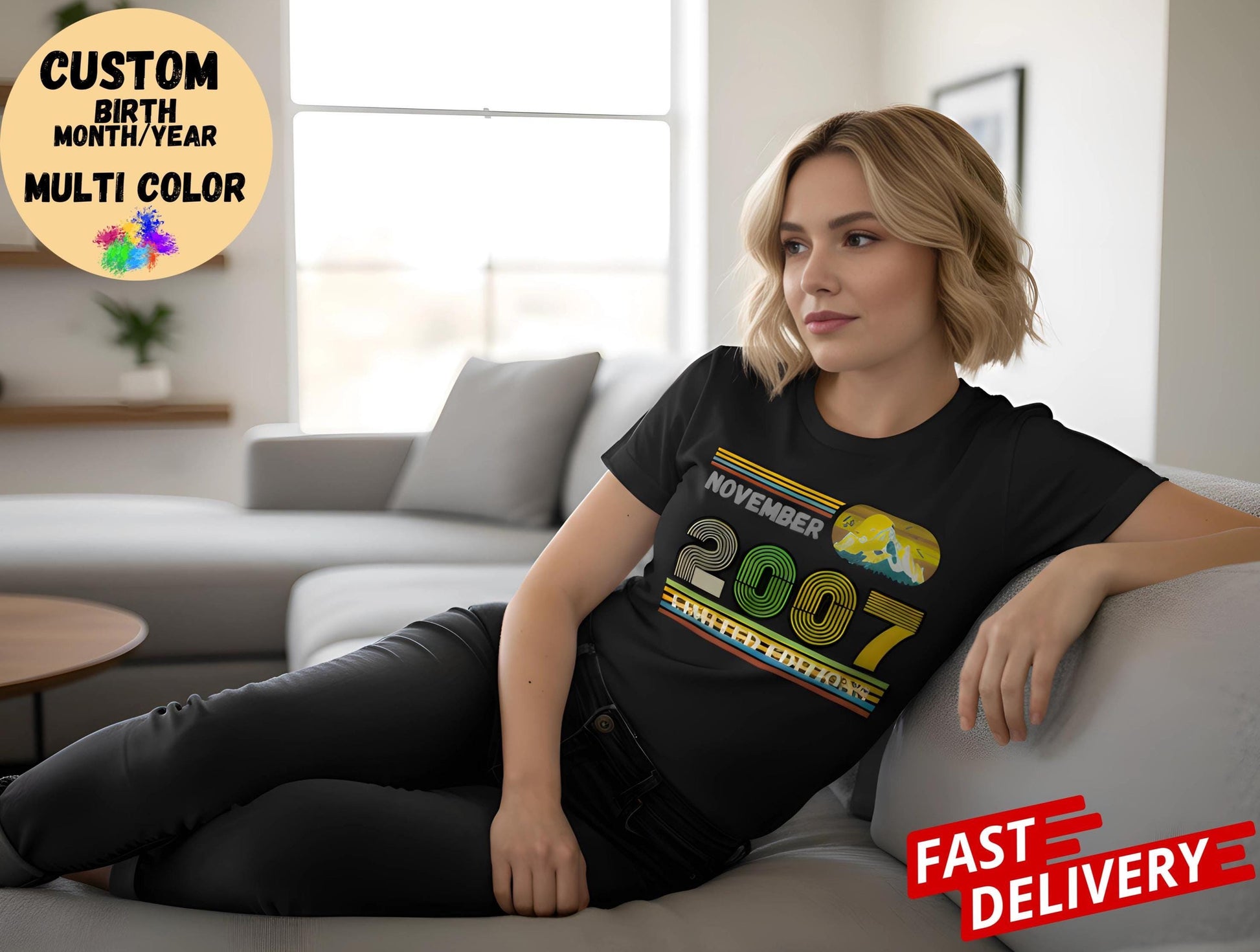 2007 Birthday T-Shirt – 18th Birthday Gift – Born in June 2007 Tee – Vintage Style Unisex Shirt