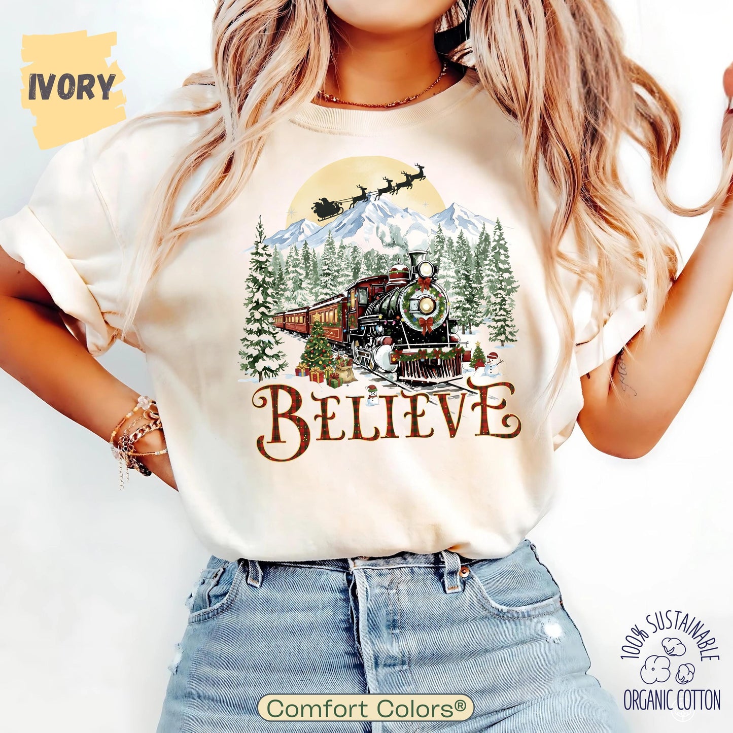 Polar Express Sweatshirt, Christmas Gift, Christmas Believe Sweater, Merry Christmas, Gift Ideas, All Aboard Polar Express, Hoodie Xmas