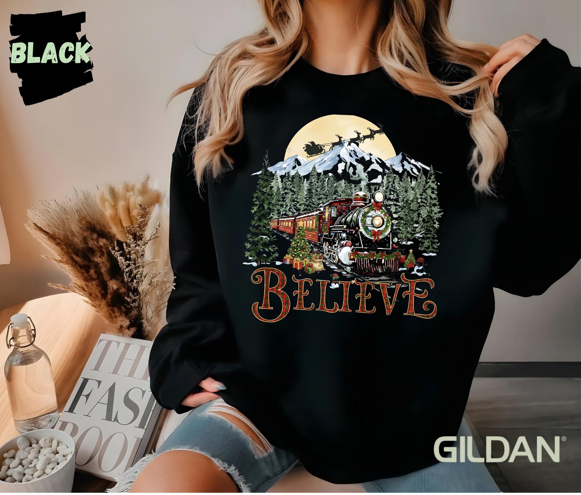 Polar Express Sweatshirt, Christmas Gift, Christmas Believe Sweater, Merry Christmas, Gift Ideas, All Aboard Polar Express, Hoodie Xmas