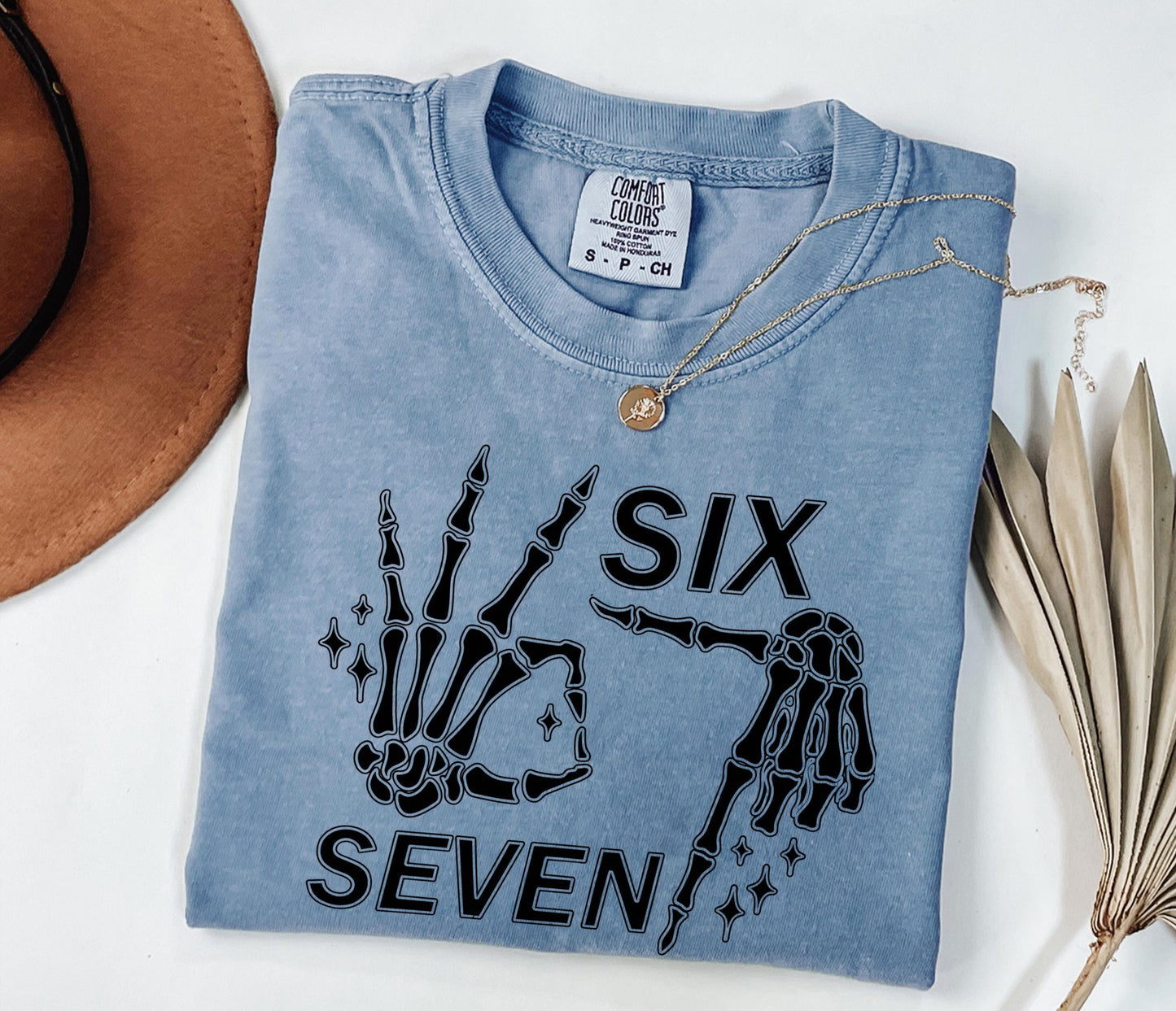 Comfort Colors® 6 7 Meme Shirt, Funny Skeleton Hands Tee, Halloween Couples Shirt, Trendy Shirt, Six Seven T-shirt, 67 Couples Tee