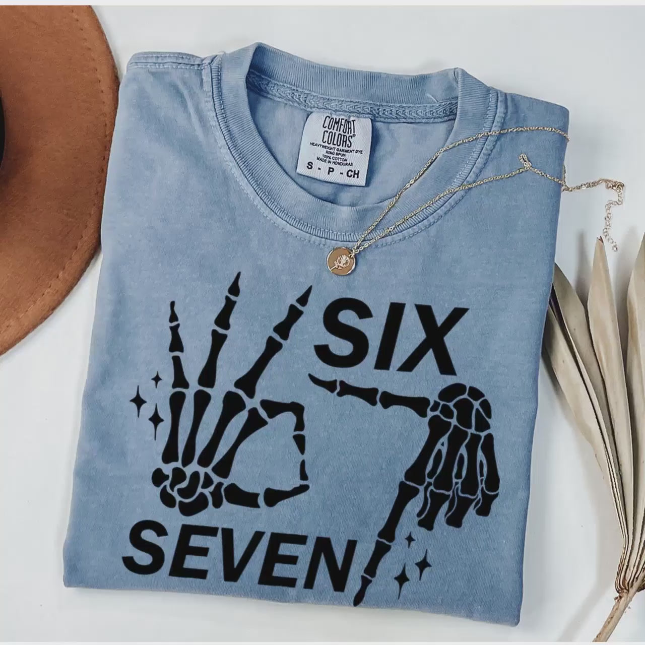 Comfort Colors® 6 7 Meme Shirt, Funny Skeleton Hands Tee, Halloween Couples Shirt, Trendy Shirt, Six Seven T-shirt, 67 Couples Tee