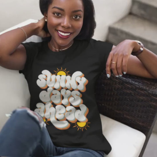 T-shirt Sunny Days Ahead Unisex Heavy Cotton Tee, Graphic T-Shirt, Summer Vibes Shirt, Casual Wear, Gift for Friends, Positive Quote Tee