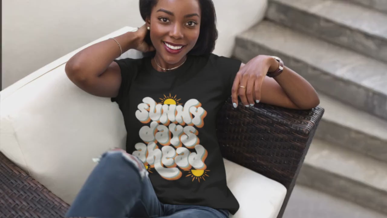 T-shirt Sunny Days Ahead Unisex Heavy Cotton Tee, Graphic T-Shirt, Summer Vibes Shirt, Casual Wear, Gift for Friends, Positive Quote Tee